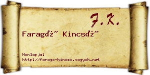 Faragó Kincső névjegykártya