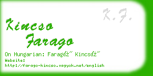 kincso farago business card